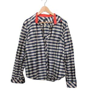 Beluva Webster Check Blouse with Contrast Cuffs